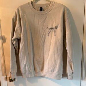 Tyler Childers Beige Crewneck Sweatshirt with Dog Graphic